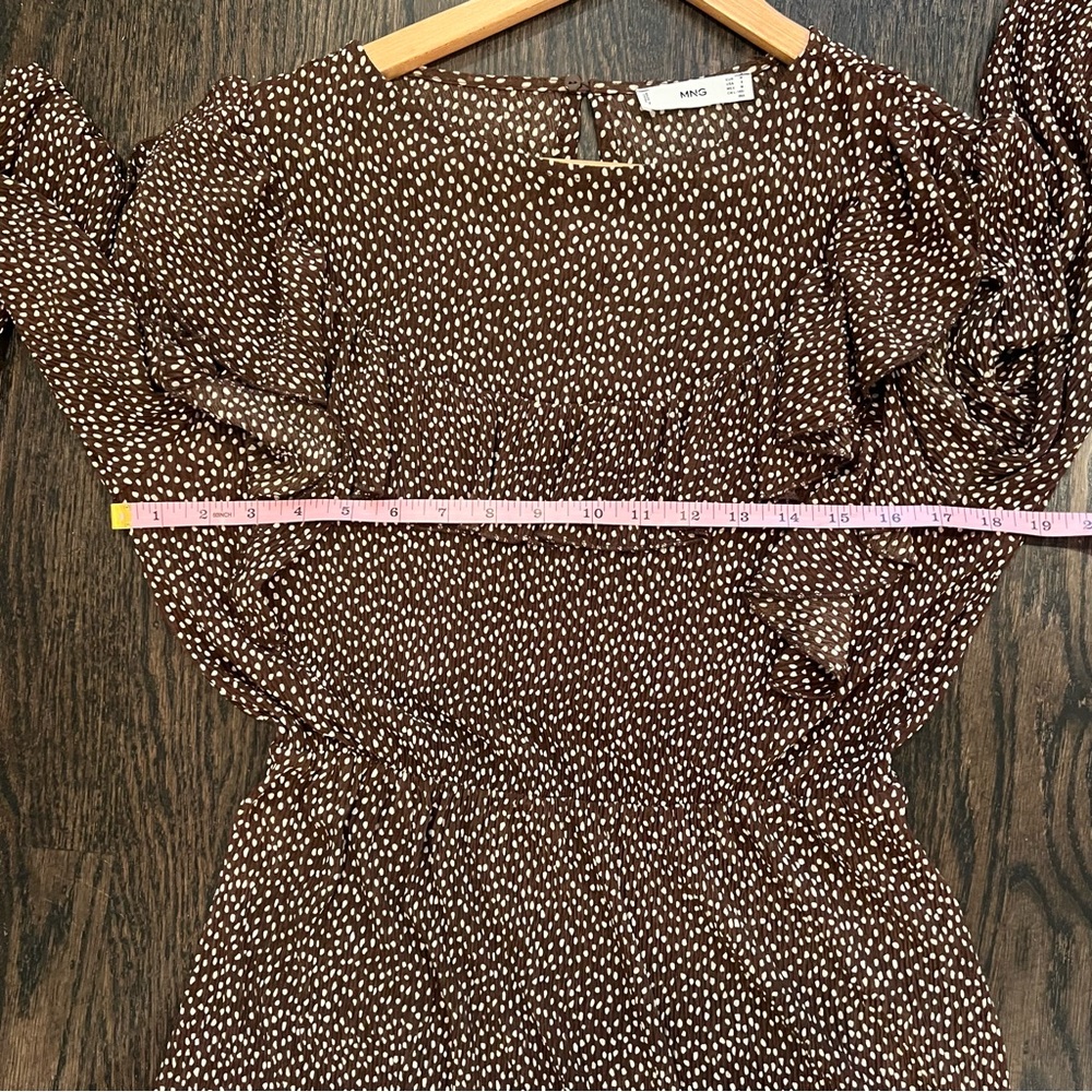 Mango Brown Ribbed Ruffled Sundress - Picture 7 of 10